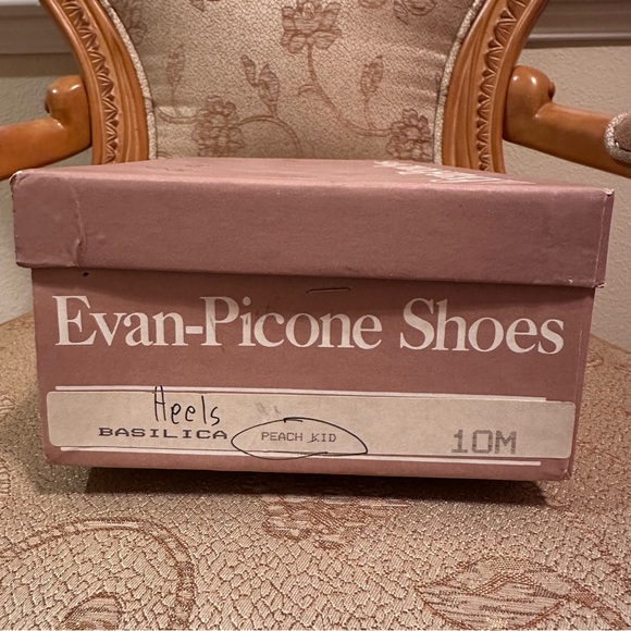 Vintage Evan-Picone NEW IN BOX Peach/Tan Lattice Leather Heels Size 10M - Picture 10 of 10